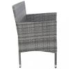 Kültéri kanapék, vidaXL 3 személyes szürke polyrattan kerti kanapé párnákkal