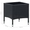 Kerti asztalok, vidaXL fekete polyrattan kerti asztal 40 x 40 x 45 cm