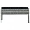 Kerti asztalok, vidaXL szürke polyrattan kerti asztal 75 x 40 x 37 cm
