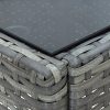 Kerti asztalok, vidaXL szürke polyrattan kerti asztal 75 x 40 x 37 cm