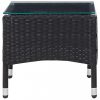 Kerti asztalok, vidaXL fekete polyrattan dohányzóasztal 60 x 40 x 36 cm