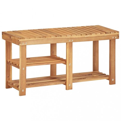 Cipőpolcok és -állványok, vidaXL tömör akácfa cipőtartó 90 x 32 x 46 cm