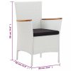 Kerti székek, vidaXL 2 db fehér polyrattan kerti szék