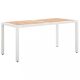 Kerti asztalok, vidaXL fehér polyrattan és tömör akácfa kerti asztal 150 x 90 x 75 cm