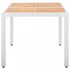 Kerti asztalok, vidaXL fehér polyrattan és tömör akácfa kerti asztal 150 x 90 x 75 cm