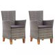 Kerti székek, vidaXL 2 db szürke polyrattan kerti szék párnával