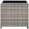 Kerti asztalok, vidaXL szürke polyrattan és üveg dohányzóasztal 45 x 45 x 40 cm