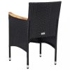 Kerti székek, vidaXL 2 db fekete kerti polyrattan étkezőszék