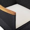 Kerti székek, vidaXL 2 db fekete kerti polyrattan étkezőszék