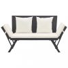 Kerti padok, vidaXL fekete polyrattan kerti pad párnákkal 176 cm