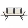Kerti padok, vidaXL fekete polyrattan kerti pad párnákkal 176 cm