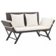 Kerti padok, vidaXL barna polyrattan kerti pad párnákkal 176 cm