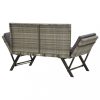 Kerti padok, vidaXL szürke polyrattan kerti pad párnákkal 176 cm