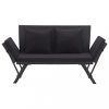 Kerti padok, vidaXL fekete polyrattan kerti pad párnákkal 176 cm