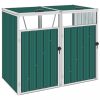 Szeméttároló tartók, vidaXL zöld acél kukatároló 2 db kukához 143 x 81 x 121 cm