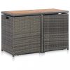 Kerti bútor szett, vidaXL 3 darabos szürke polyrattan bisztrószett párnákkal