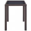 Kerti asztalok, vidaXL barna polyrattan kerti asztal 123 x 60 x 74 cm
