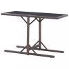Kerti asztalok, vidaXL barna polyrattan és üveglapos kerti asztal 110 x 53 x 72 cm