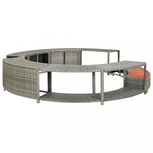 Medence- és fürdőtartozékok, vidaXL szürke polyrattan jakuzzi-keret