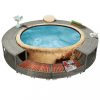Medence- és fürdőtartozékok, vidaXL szürke polyrattan jakuzzi-keret
