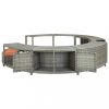 Medence- és fürdőtartozékok, vidaXL szürke polyrattan jakuzzi-keret