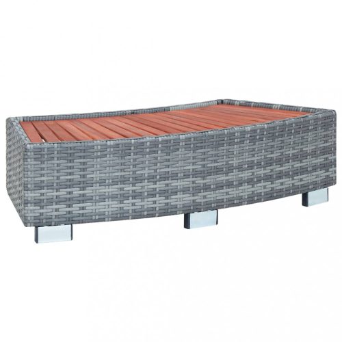 Medencelétrák, lépcsők rámpák, vidaXL szürke polyrattan spa fellépő 92 x 45 x 25 cm
