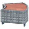 Medencelétrák, lépcsők rámpák, vidaXL szürke polyrattan spa fellépő 92 x 45 x 25 cm