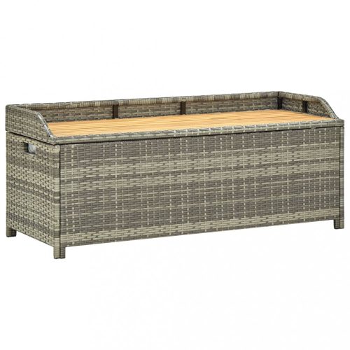 Kerti padok, vidaXL szürke polyrattan kerti tárolópad 120 cm