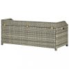 Kerti padok, vidaXL szürke polyrattan kerti tárolópad 120 cm