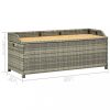 Kerti padok, vidaXL szürke polyrattan kerti tárolópad 120 cm