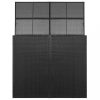 Szeméttároló tartók, vidaXL fekete polyrattan kukatároló 2 db kerekes kukához 153x78x120 cm
