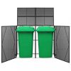 Szeméttároló tartók, vidaXL fekete polyrattan kukatároló 2 db kerekes kukához 153x78x120 cm