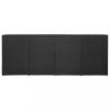 Szeméttároló tartók, vidaXL fekete polyrattan kukatároló 4 db kerekes kukához 305x78x120 cm