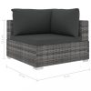 Kerti bútor szett, vidaXL 4-részes szürke polyrattan kerti bútorszett párnákkal
