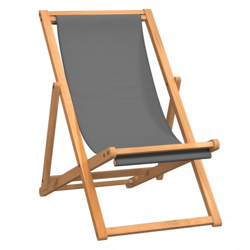 Kerti székek, vidaXL szürke összecsukható tömör tíkfa strandszék