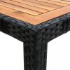 Kerti bútor szett, vidaXL 9 részes fekete polyrattan kültéri étkezőszett párnákkal