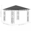 Kerti pavilon és előtető, vidaXL antracitszürke pavilon szúnyoghálóval 3 x 3 x 2,73 m 180