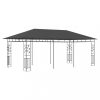 Kerti pavilon és előtető, vidaXL antracitszürke pavilon szúnyoghálóval 6 x 3 x 2,73 m