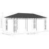 Kerti pavilon és előtető, vidaXL antracitszürke pavilon szúnyoghálóval 6 x 3 x 2,73 m