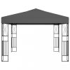 Kerti pavilon és előtető, vidaXL antracitszürke pavilon 3 x 3 m