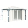 Kerti pavilon és előtető, vidaXL krémszínű alumíniumpavilon függönnyel 400 x 300 cm