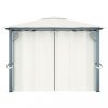 Kerti pavilon és előtető, vidaXL krémszínű alumíniumpavilon függönnyel 400 x 300 cm