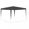 Kerti pavilon és előtető, vidaXL antracitszürke rendezvénysátor 4 x 4 m 90 g/m²