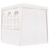 Kerti pavilon és előtető, vidaXL fehér rendezvénysátor oldalfalakkal 2 x 2 m 90 g/m²