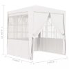 Kerti pavilon és előtető, vidaXL fehér rendezvénysátor oldalfalakkal 2 x 2 m 90 g/m²
