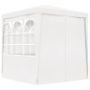 Kerti pavilon és előtető, vidaXL fehér rendezvénysátor oldalfalakkal 2,5 x 2,5 m 90 g/m²