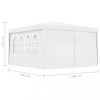 Kerti pavilon és előtető, vidaXL fehér rendezvénysátor oldalfalakkal 4 x 4 m 90 g/m²