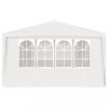 Kerti pavilon és előtető, vidaXL fehér rendezvénysátor oldalfalakkal 4 x 6 m 90 g/m²