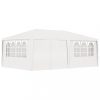 Kerti pavilon és előtető, vidaXL fehér rendezvénysátor oldalfalakkal 4 x 6 m 90 g/m²