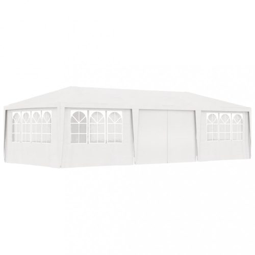 Kerti pavilon és előtető, vidaXL fehér rendezvénysátor oldalfalakkal 4 x 9 m 90 g/m²